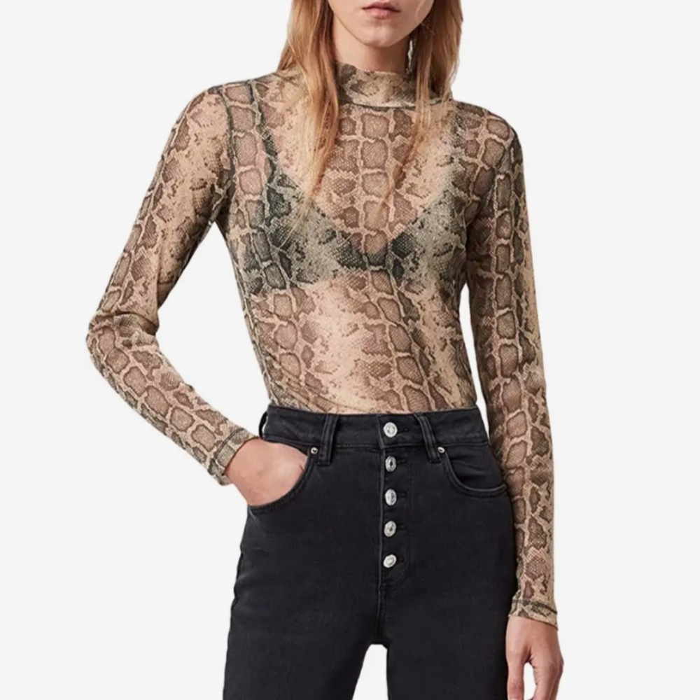 All Saints gold Francesco snake top
